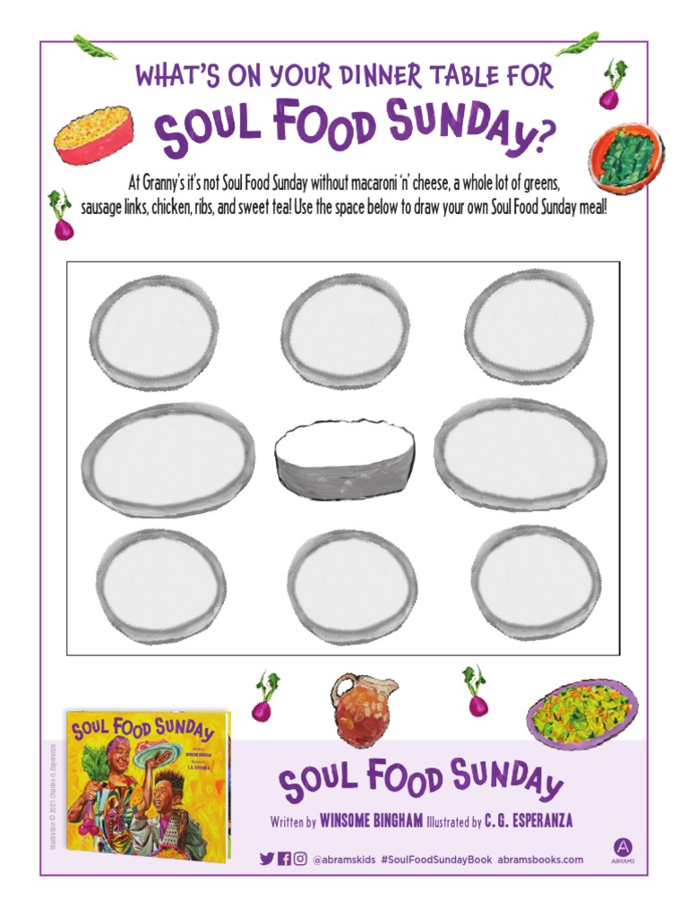 Soul Food Sunday Activity Sheets | PDF | Teaspoon | Home