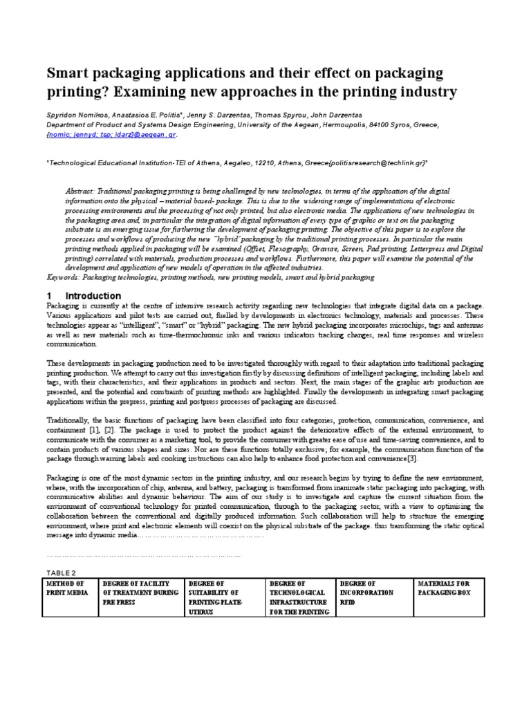 Smart Packaging and Printing Innovations | PDF | Packaging And Labeling ...