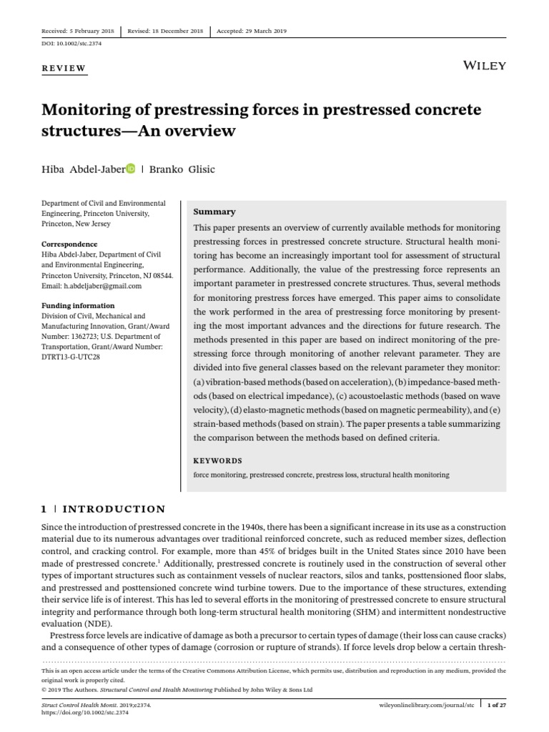 Monitoring of Prestressing Forces in Prestressed C | PDF | Prestressed ...