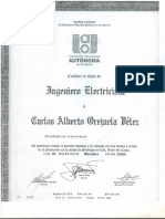 Diploma Ingenieria Carlos Orejuela