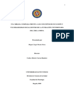 Una Mirada Compleja Frente A Los Conceptos de Inclusión y Vulnerabilidad Social Dentro de La Fundación Universitaria Del Área Andina