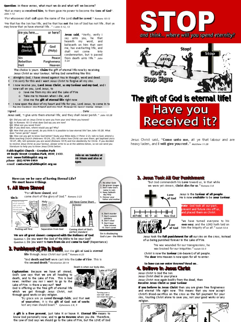 How to Receive Eternal Life in Christ | PDF | Eternal Life ...