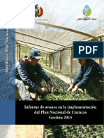 Monitoreo Plan Nacional de Cuencas. Estado Plurinacional de Bolivia