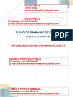 Plano de Trabalho de Estágio Cursos de Licenciatura