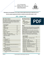 CRC - Liquor List: Bar Stock Items Bar Stock Items