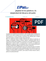 La complejidad de las palabras y la simplicidad del discurso del poder