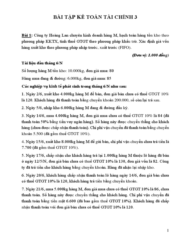 Baitap KTTC3 | PDF
