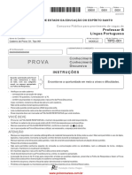 FCC 2016 - SEDUC SE - Professor Língua Portuguesa - PROVA