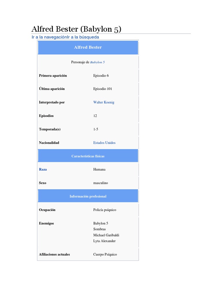 SFE BESTER ALFRED intelligence overview
