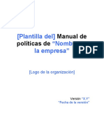 Plantilla Del Manual de Politicas