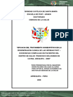 Eficacia Del Tratamiento Homeopático en La Regeneración Clínica de Las Heridas Post - Exodoncias Complejas