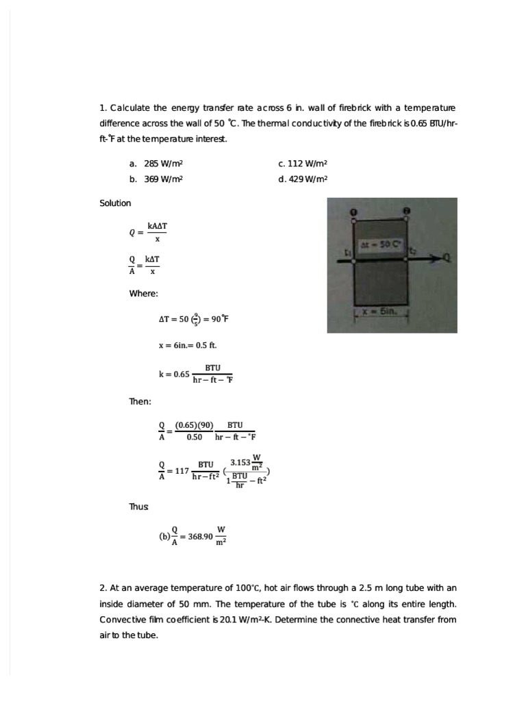 Heat Transfer Calculations and Solutions | PDF | Heat Transfer | Heat