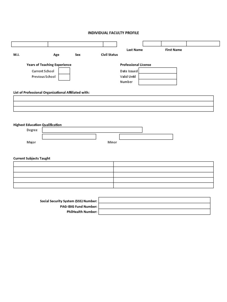 Individual Faculty Profile | PDF