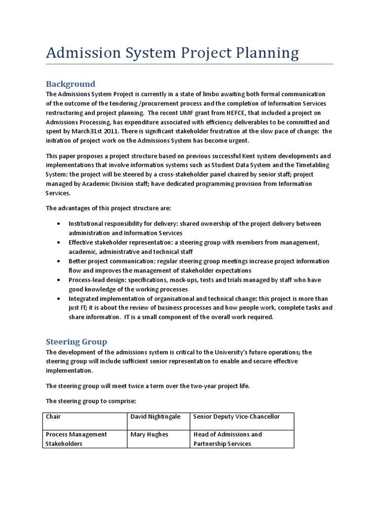 Admissions System Project Overview | PDF | Business | Information ...