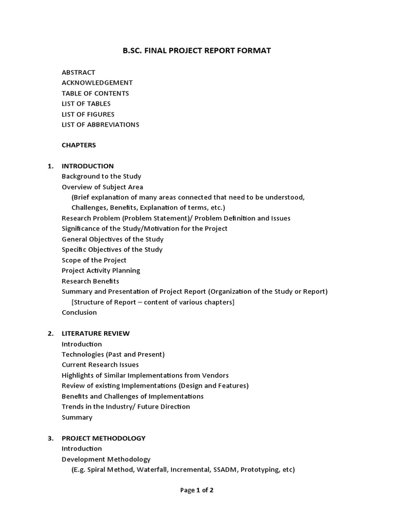 B.Sc. Final Project Report Guidelines | PDF | Databases | Computing