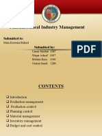 Pharmaceutical Industry Management: Submitted To: Submitted by