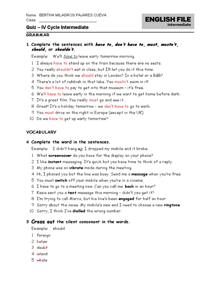 Intermediate Quiz on Communication Skills | PDF | Telephone | Text ...
