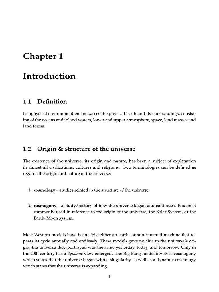 EGE EGS 2101 Geophysical Environment Lesson1 NOTES | PDF