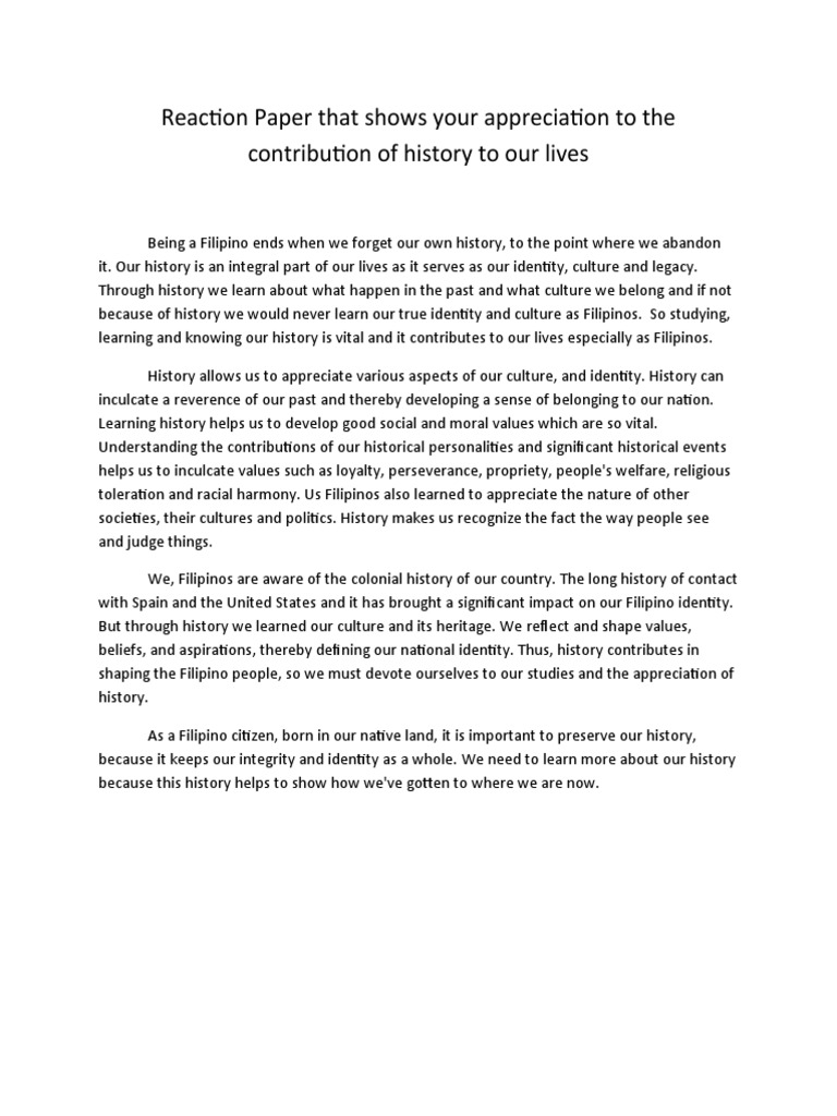 UNIT 1 Reaction Paper | PDF | Social Science | History