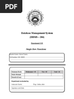 Database Management System (DBMS - 204) : Single Row Functions