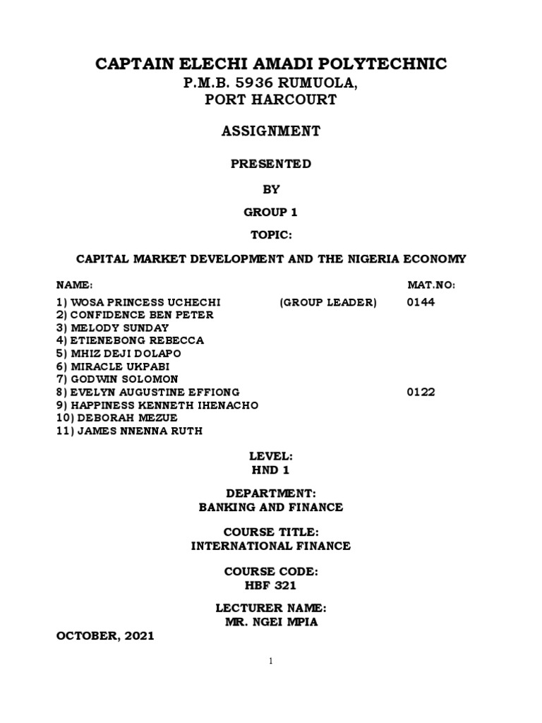 Nigeria Capital Market Impact on Economy | PDF | Survey Methodology ...