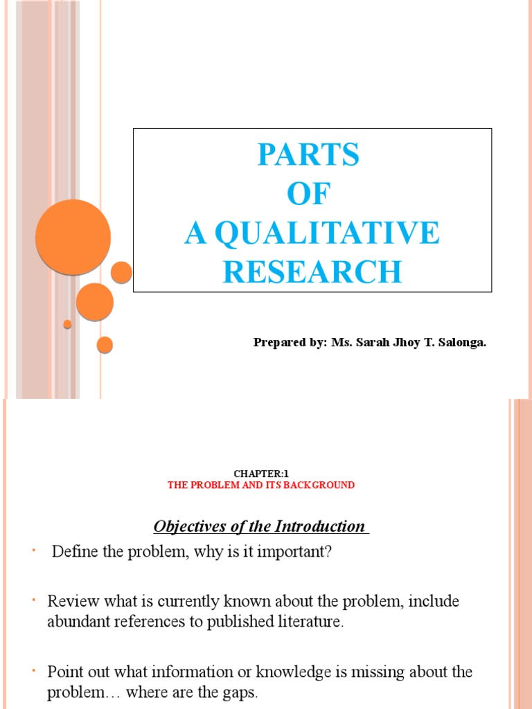 parts of qualitative research slideshare