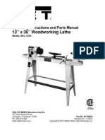12" X 36" Woodworking Lathe: Operating Instructions and Parts Manual
