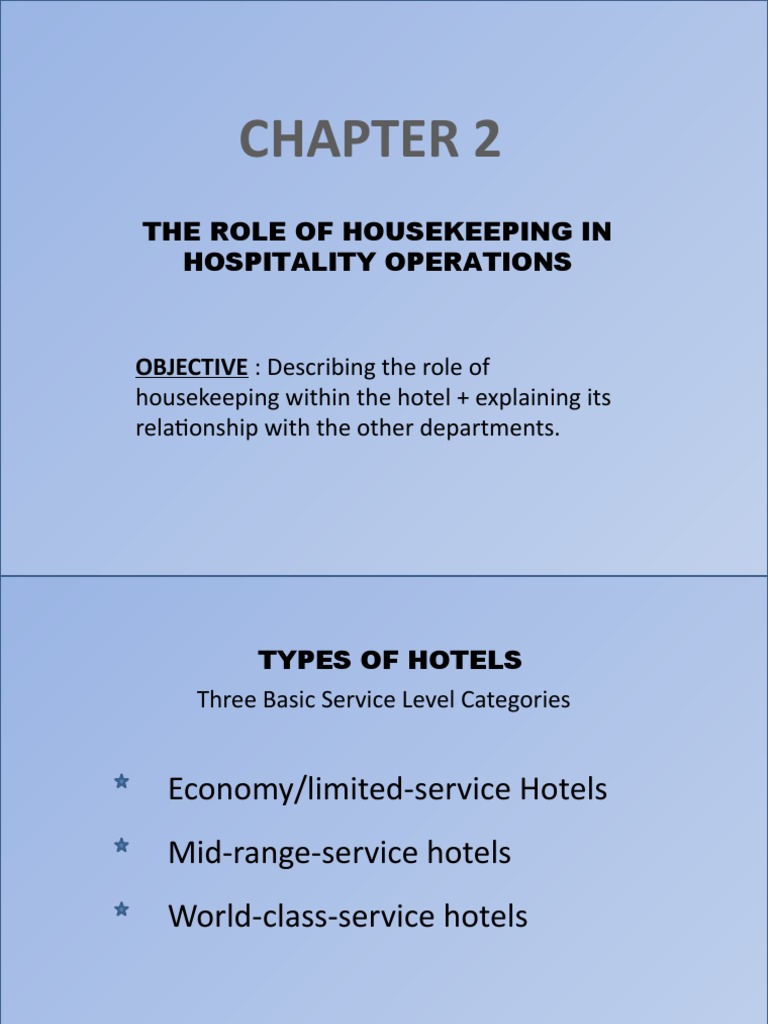 Housekeeping's Role in Hotel Operations | PDF | Hotel | Restaurants