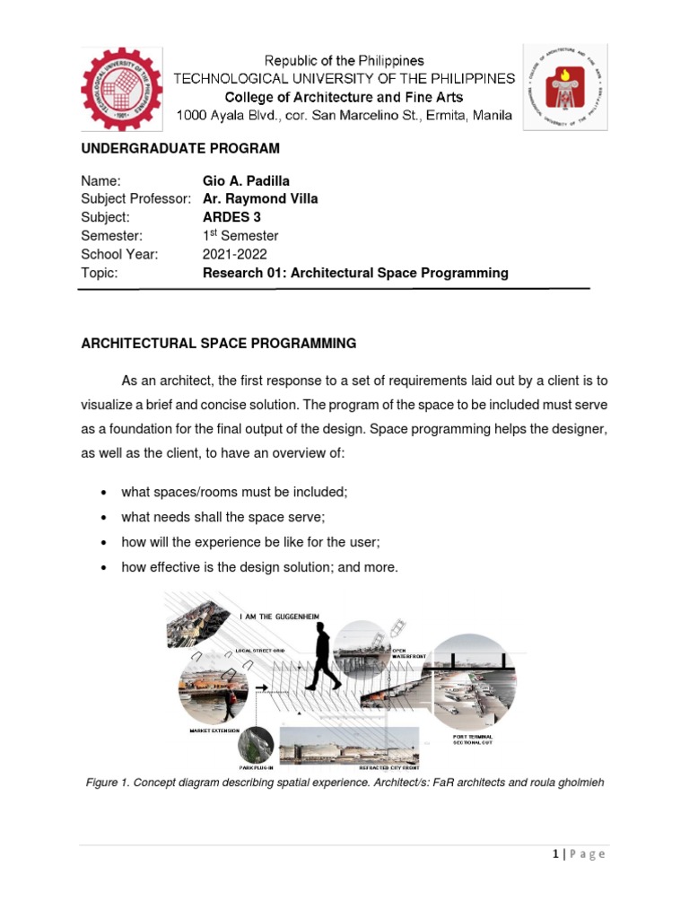 Architectural Space Programming | PDF | Architect | Design