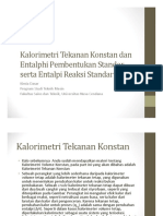 Kalorimetri Tekanan Konstan Dan Entalphi Pembentukan Standar Serta