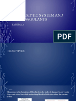 Fibrinolytic System and Anticoagulants: Fathima.A