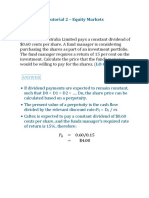 Tutorial 2 - Equity Markets Problems 6-11: Answer