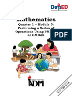 Math5 - q1 - Mod5 - Performing A Series of Operations Using Pmdas or Gmdas