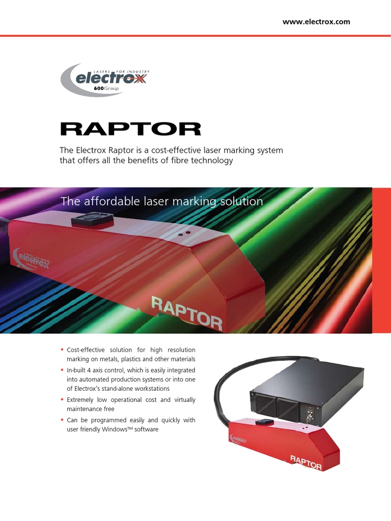 Raptor: The Affordable Laser Marking Solution | PDF | Laser | Electron