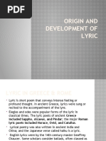 Origin and Development of Lyric