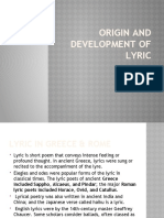 Origin and Development of Lyric