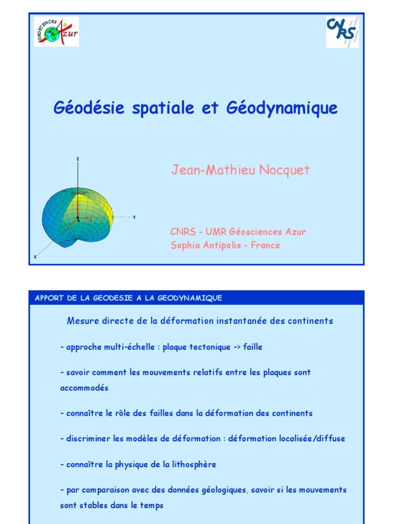 Géodésie Spatiale et Tectonique des Plaques | PDF | Système de ...