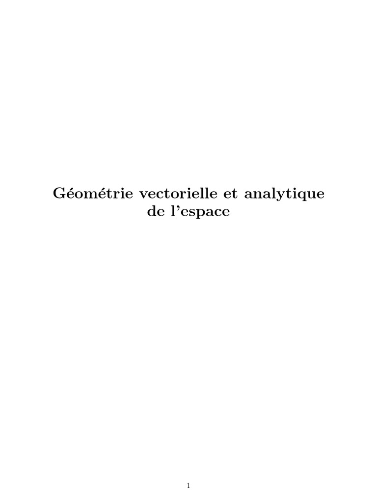 Géométrie Vectorielle 3ème Année | PDF | Espace vectoriel | Base ...