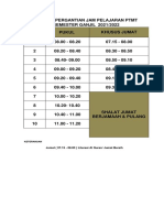 Jadwal Pergantian Jam PTMT