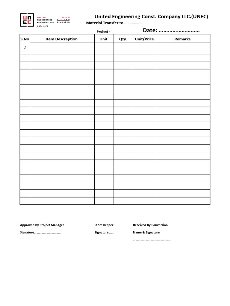 Sub Cont Mat Issue Form | PDF | Technology & Engineering