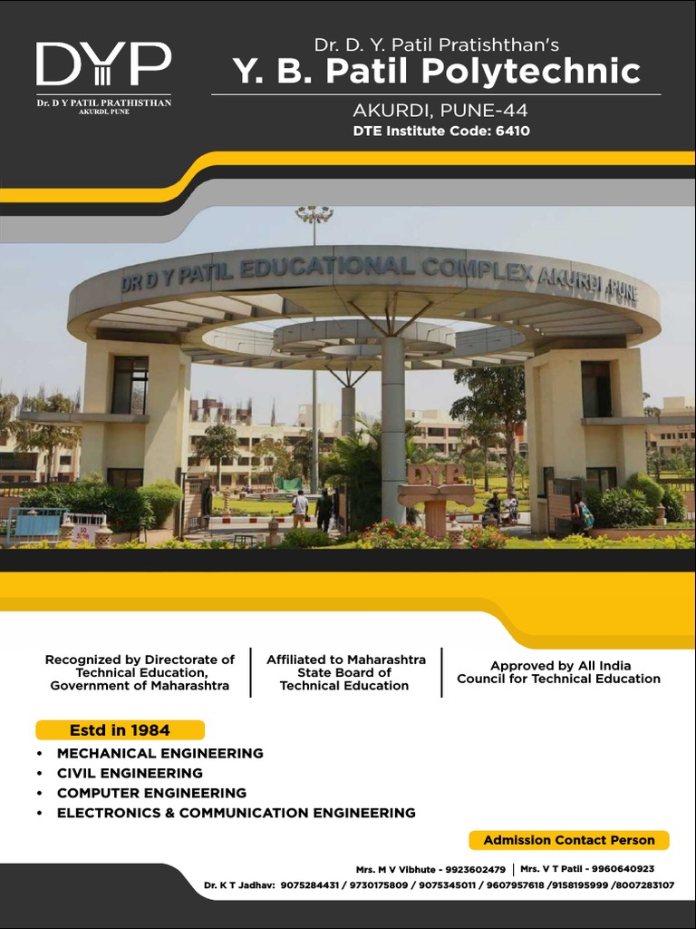 Y.B. Patil Polytechnic College Brochure | PDF | Engineering ...