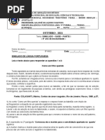 9 ANO SIMULADO SAEB I - 9º Ano Regular