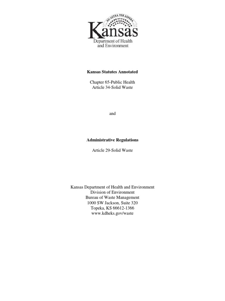 Chapter 65Public Health Article 34Solid Waste Kansas Statutes