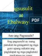 Pagsusulit at Ebalwasyon