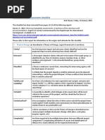 An Evaluability Assessment checklist