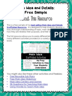 About This Resource: Main Idea and Details: Free Sample