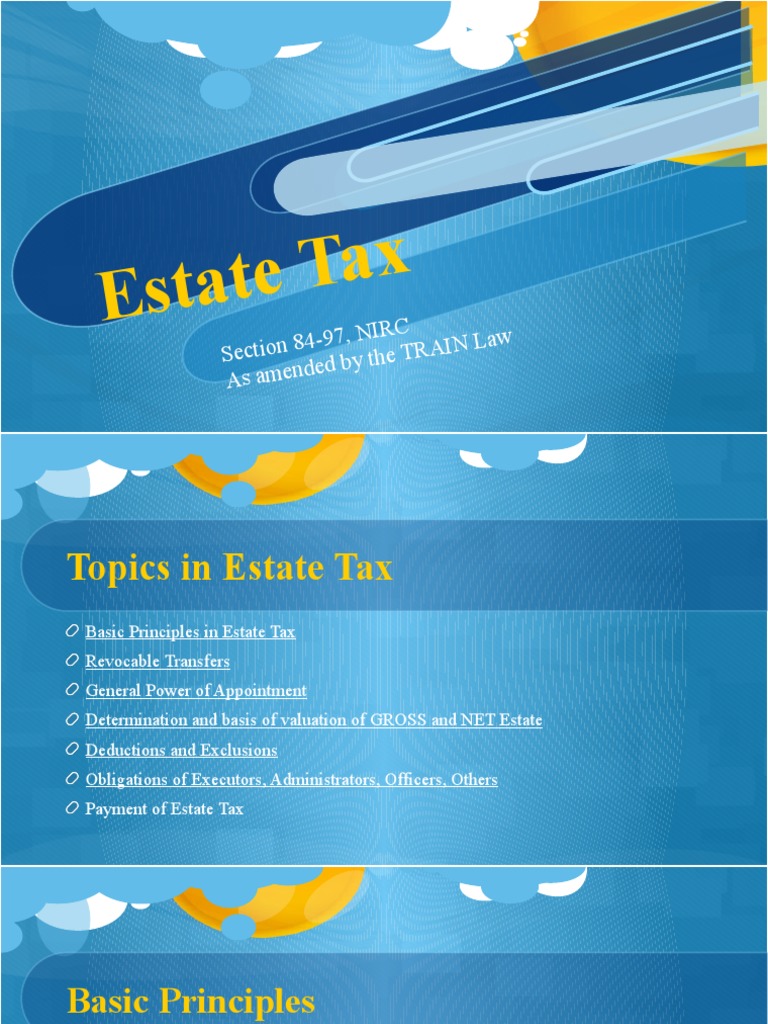 Estate and Donor's Tax Powerpoint | PDF | Estate Tax In The United ...