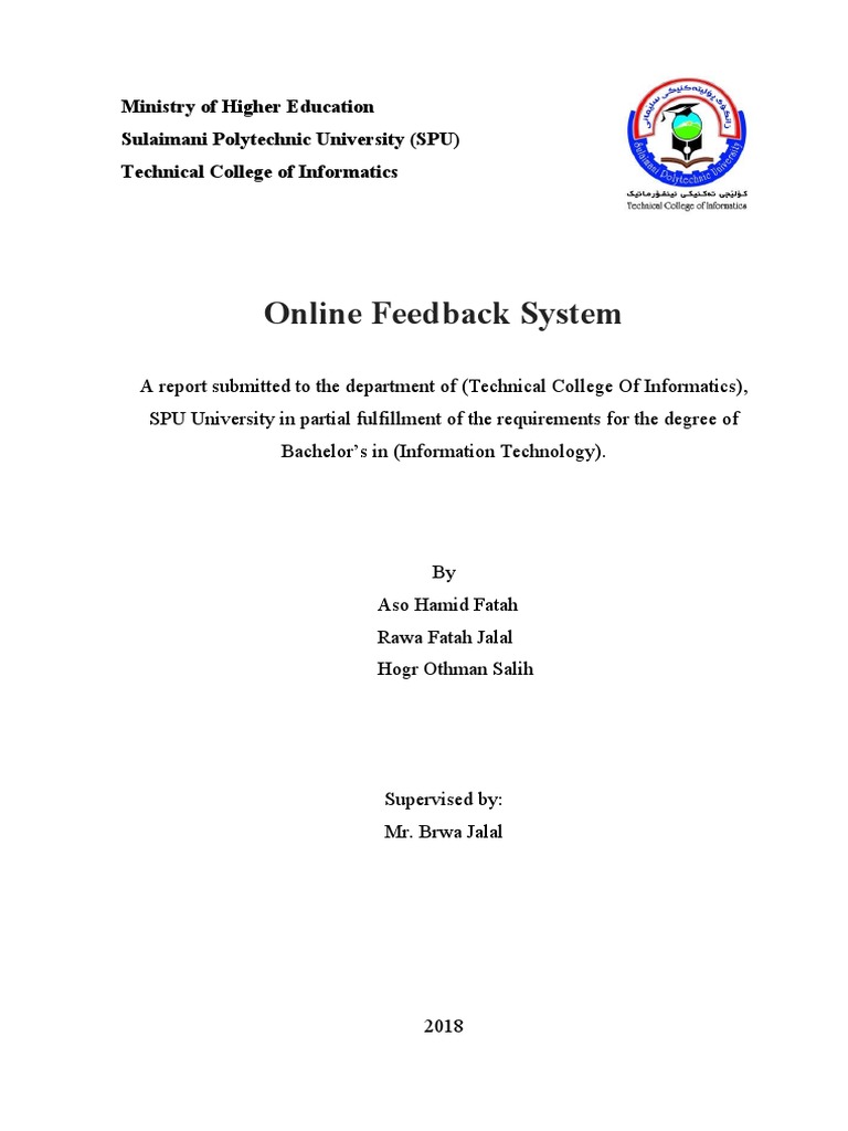 Online Feedback System | PDF | Unified Modeling Language | Php