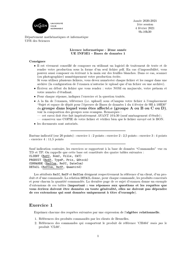 Sujet | PDF | Fichier informatique | Édition