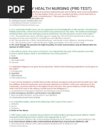 Community Health Nursing (Pre-Test) : B. Fertilized Ascaris Lumbricoides Ova